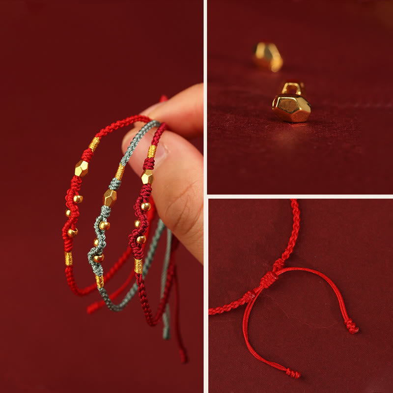 Bracelet de protection serpent en or 999 avec fil rouge