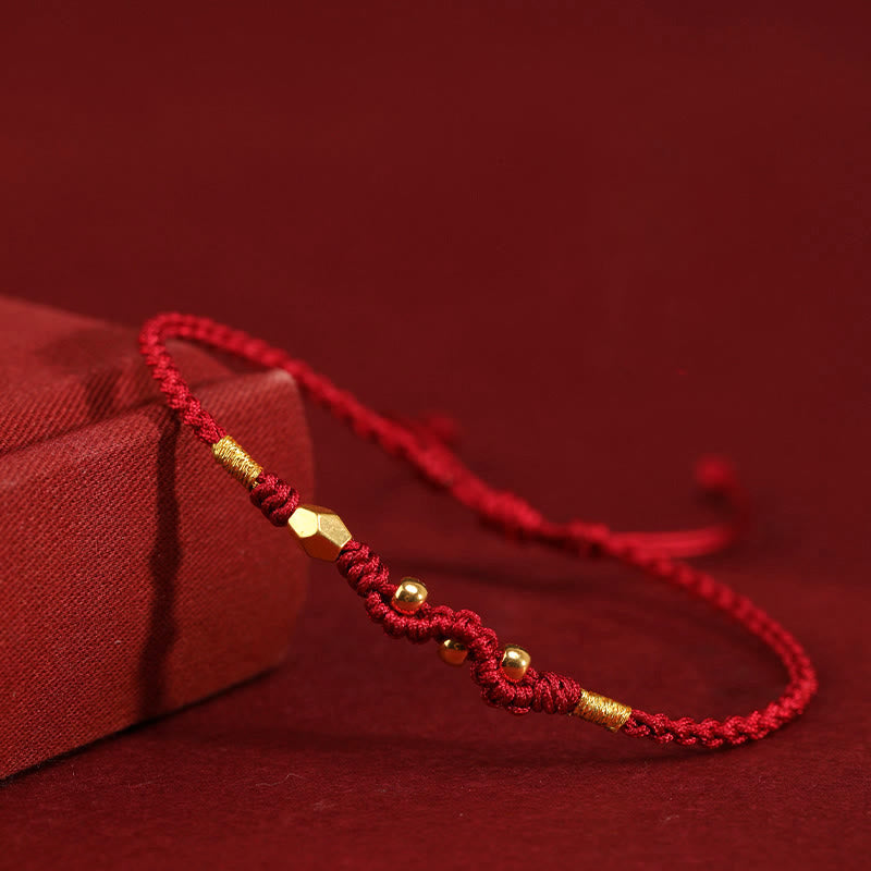 Bracelet de protection serpent en or 999 avec fil rouge
