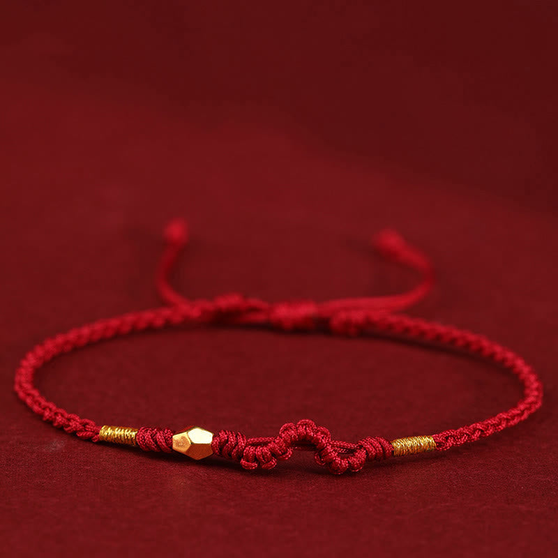 Bracelet de protection serpent en or 999 avec fil rouge