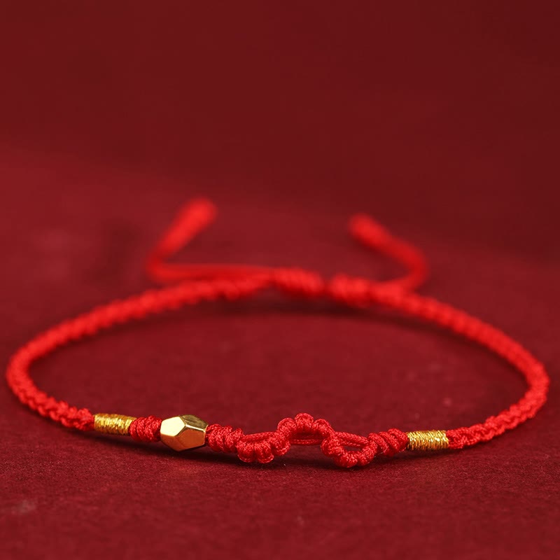 Bracelet de protection serpent en or 999 avec fil rouge