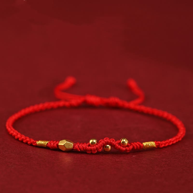 Bracelet de protection serpent en or 999 avec fil rouge