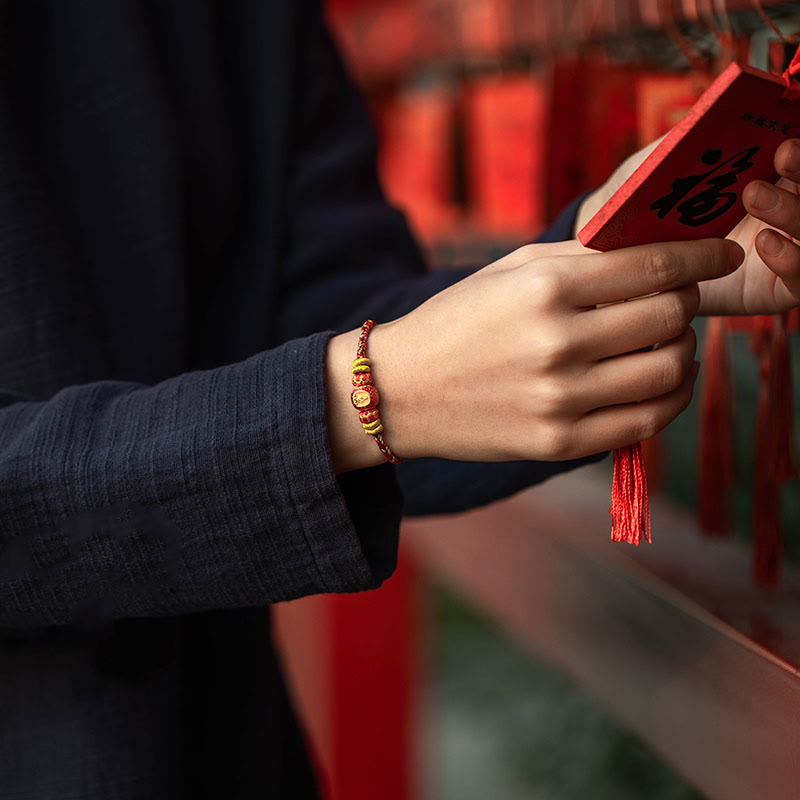 Bracelet porte-bonheur serpent du zodiaque en or 999