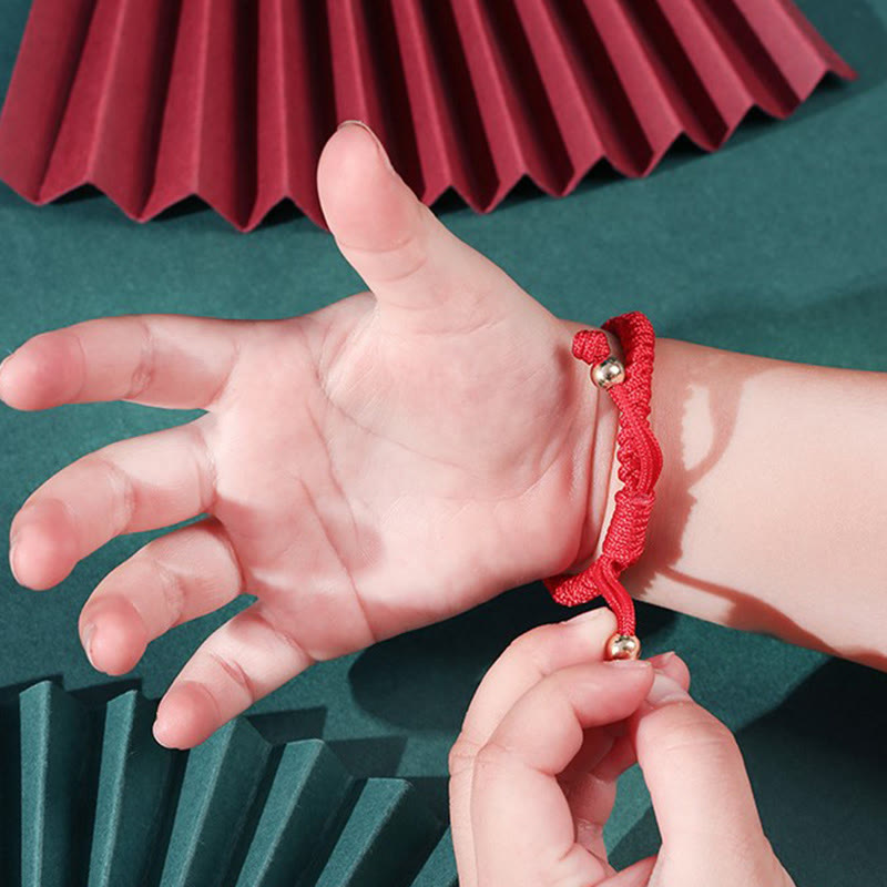 Bracelet de protection en argent sterling 999 avec fil rouge pomme