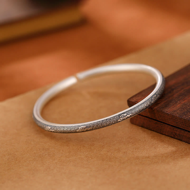 Bracelet spirituel en argent sterling 999 avec nuages ​​de bon augure pour la protection