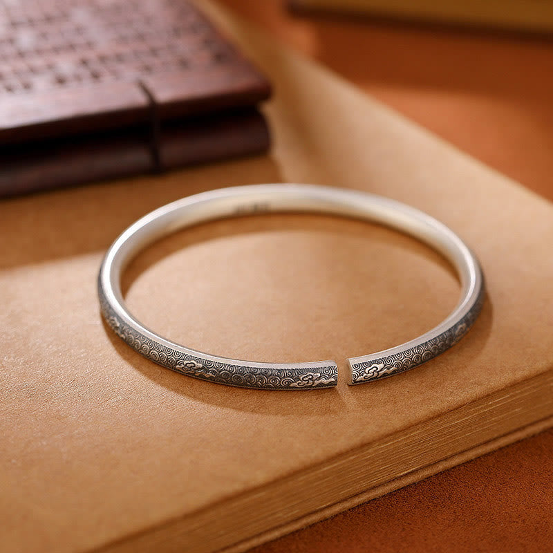 Bracelet spirituel en argent sterling 999 avec nuages ​​de bon augure pour la protection