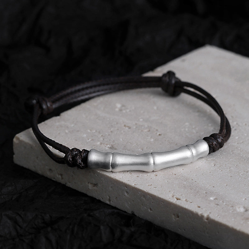 Bracelet en argent sterling 999 à motif osseux, cordon rouge pour la chance et la protection