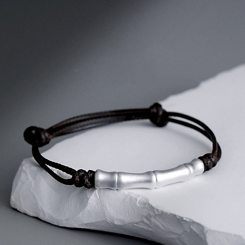 Bracelet en argent sterling 999 à motif osseux, cordon rouge pour la chance et la protection