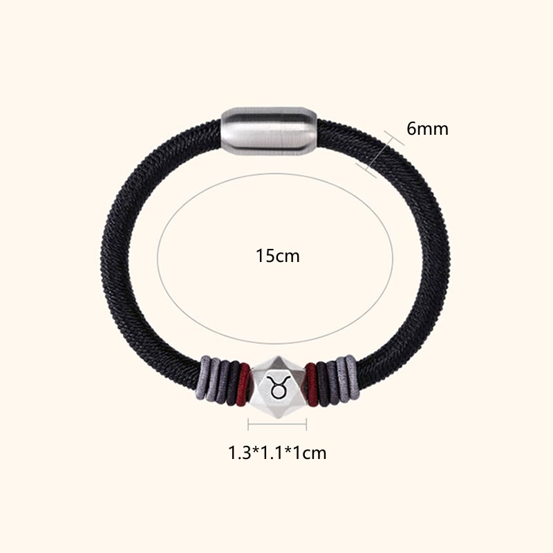 Bracelet en argent sterling 999 avec symbole du zodiaque chinois pour la protection