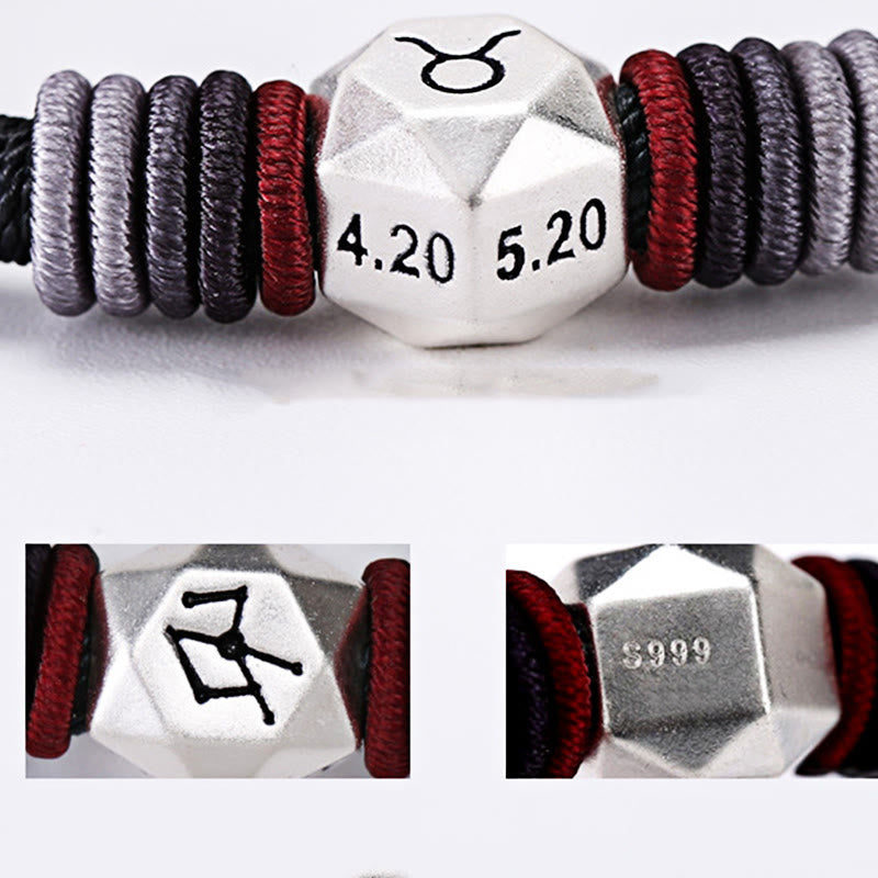 Bracelet en argent sterling 999 avec symbole du zodiaque chinois pour la protection