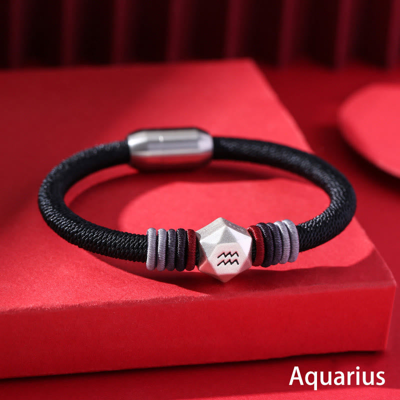 Bracelet en argent sterling 999 avec symbole du zodiaque chinois pour la protection