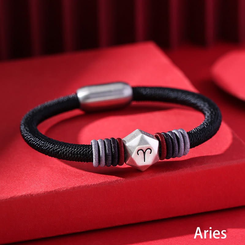 Bracelet en argent sterling 999 avec symbole du zodiaque chinois pour la protection