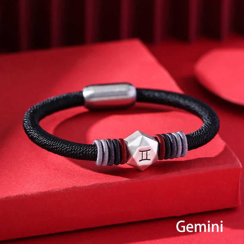 Bracelet en argent sterling 999 avec symbole du zodiaque chinois pour la protection