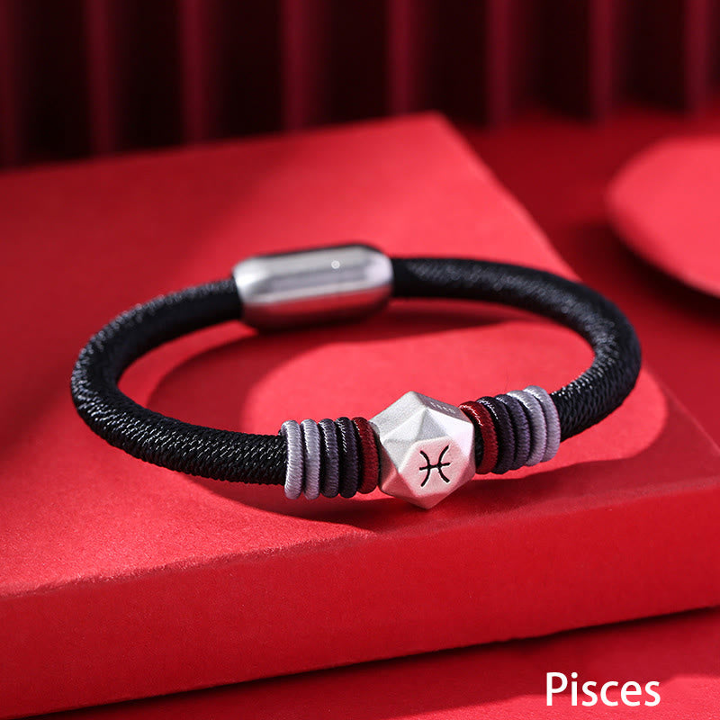 Bracelet en argent sterling 999 avec symbole du zodiaque chinois pour la protection
