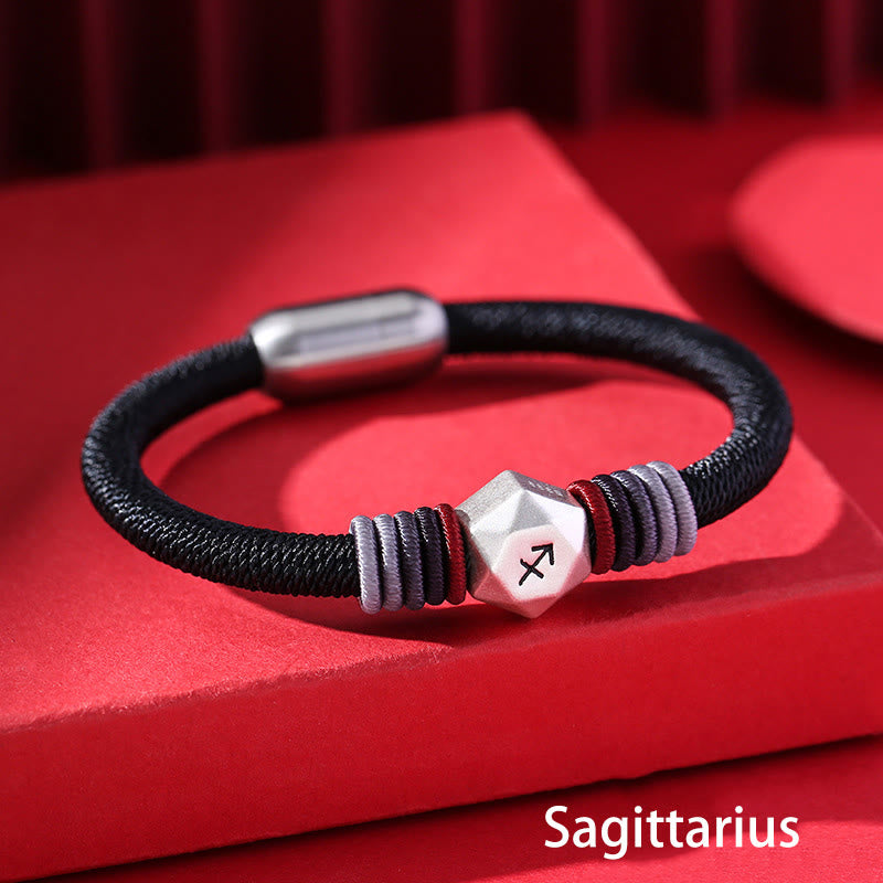 Bracelet en argent sterling 999 avec symbole du zodiaque chinois pour la protection