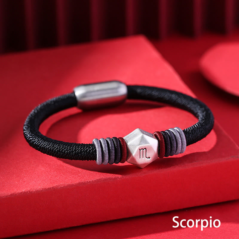 Bracelet en argent sterling 999 avec symbole du zodiaque chinois pour la protection