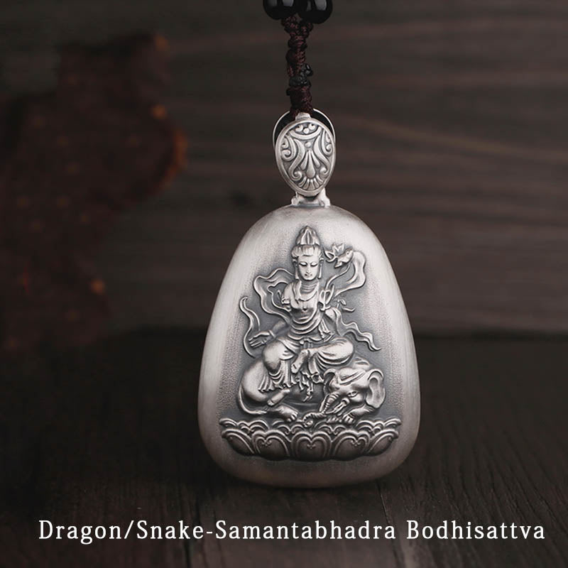 Collier pendentif de protection du zodiaque chinois en argent sterling 999