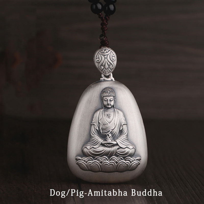 Collier pendentif de protection du zodiaque chinois en argent sterling 999