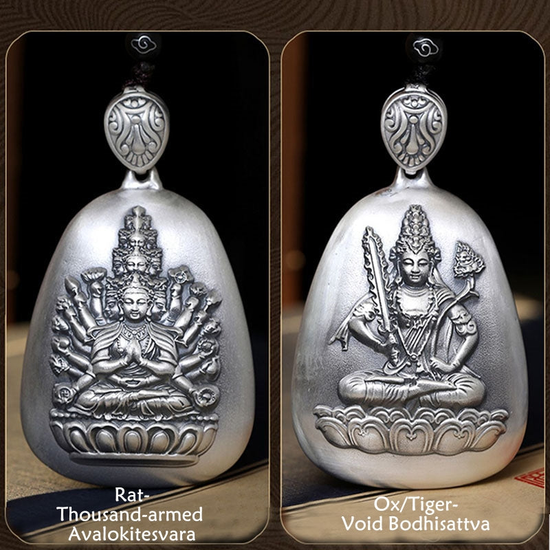 Collier pendentif de protection du zodiaque chinois en argent sterling 999