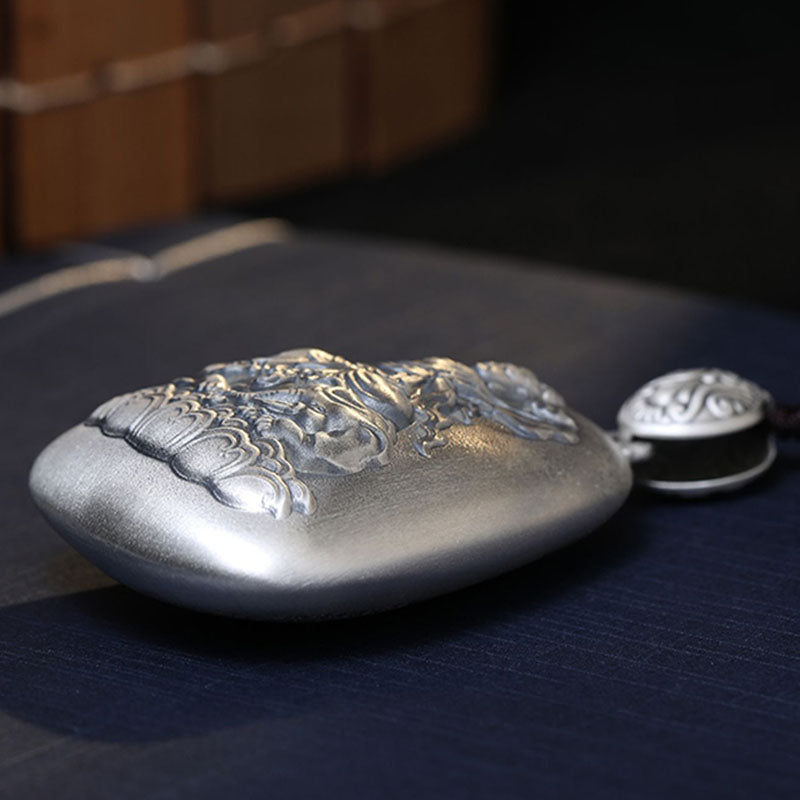 Collier pendentif de protection du zodiaque chinois en argent sterling 999
