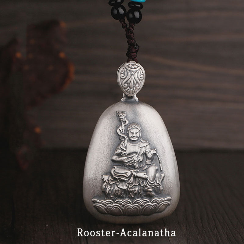 Collier pendentif de protection du zodiaque chinois en argent sterling 999