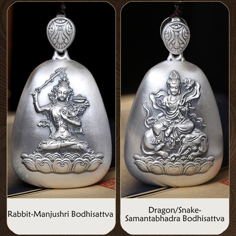 Collier pendentif de protection du zodiaque chinois en argent sterling 999