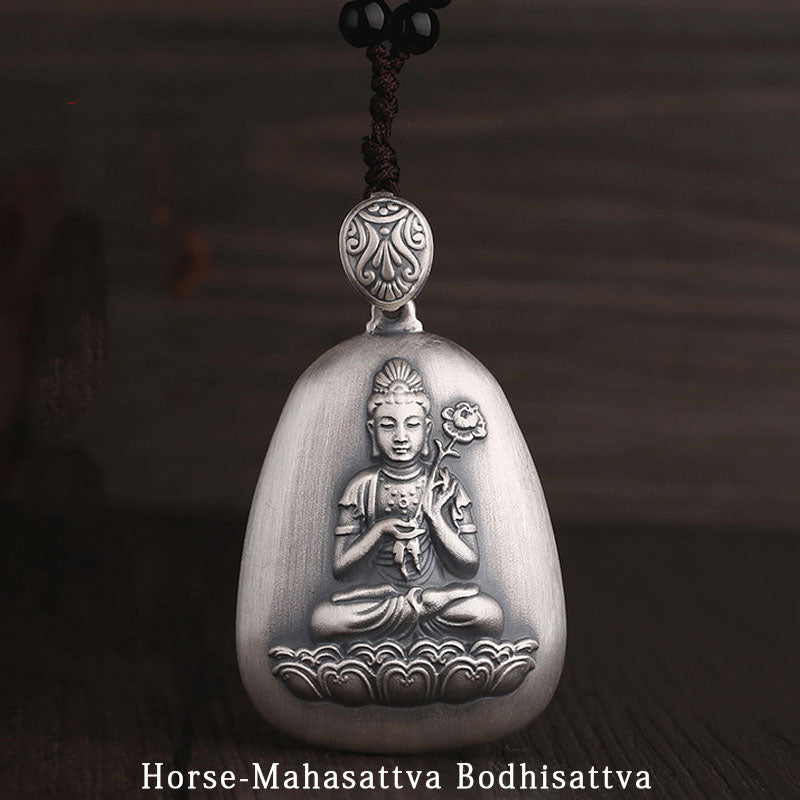 Collier pendentif de protection du zodiaque chinois en argent sterling 999