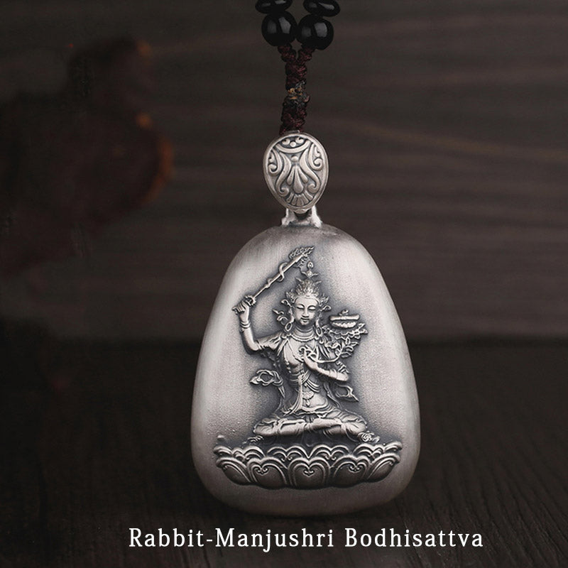 Collier pendentif de protection du zodiaque chinois en argent sterling 999