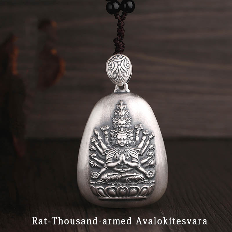 Collier pendentif de protection du zodiaque chinois en argent sterling 999