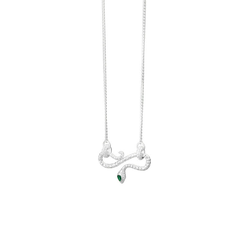 Collier serpent enroulé en argent sterling 999 pour la protection