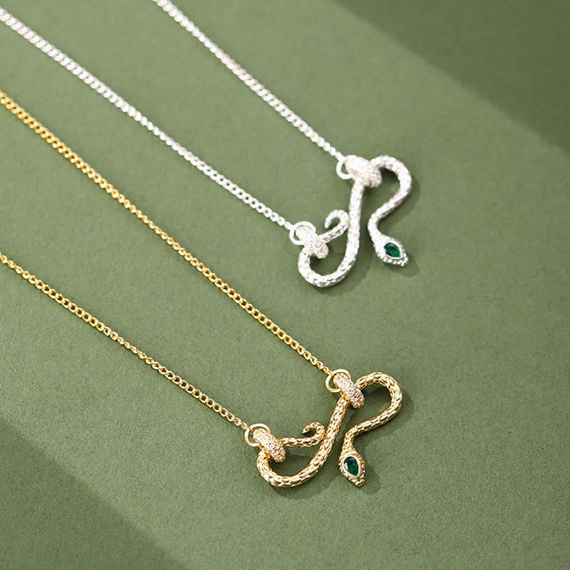 Collier serpent enroulé en argent sterling 999 pour la protection
