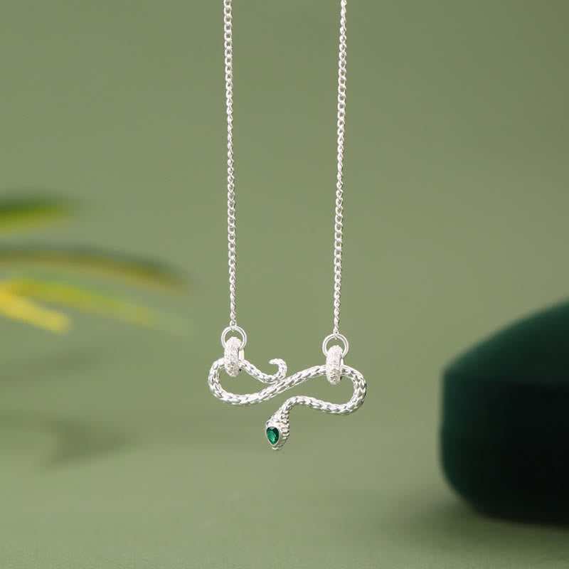 Collier serpent enroulé en argent sterling 999 pour la protection
