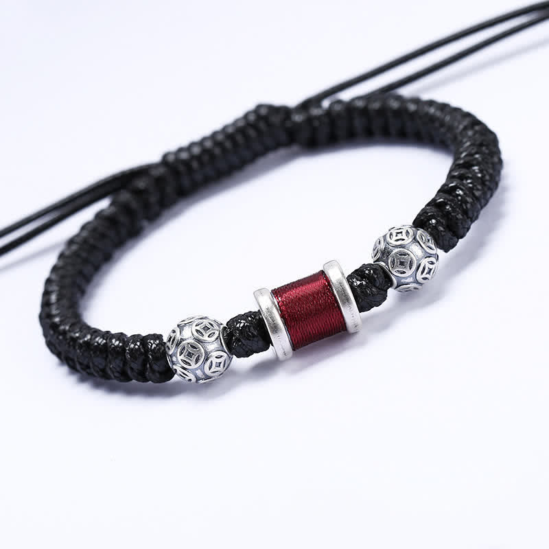 Bracelet d'équilibre en argent sterling 999 et cuivre pour la protection spirituelle