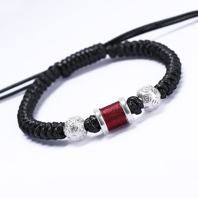 Bracelet d'équilibre en argent sterling 999 et cuivre pour la protection spirituelle