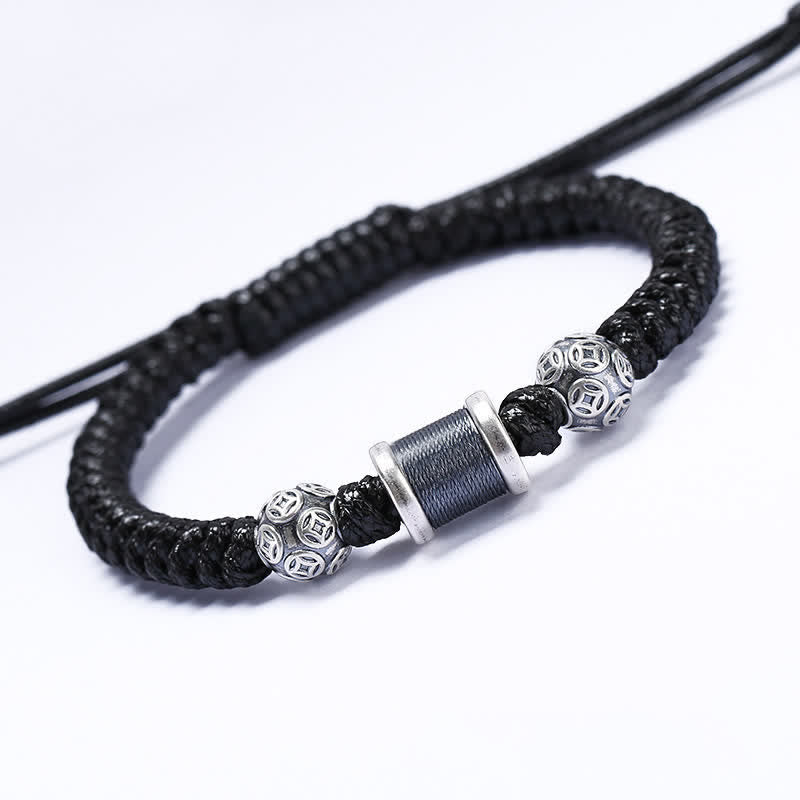 Bracelet d'équilibre en argent sterling 999 et cuivre pour la protection spirituelle