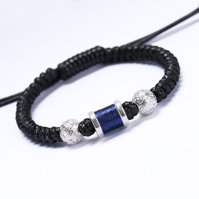 Bracelet d'équilibre en argent sterling 999 et cuivre pour la protection spirituelle