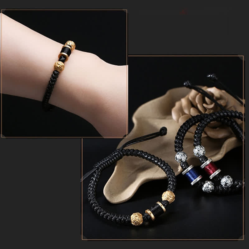 Bracelet d'équilibre en argent sterling 999 et cuivre pour la protection spirituelle