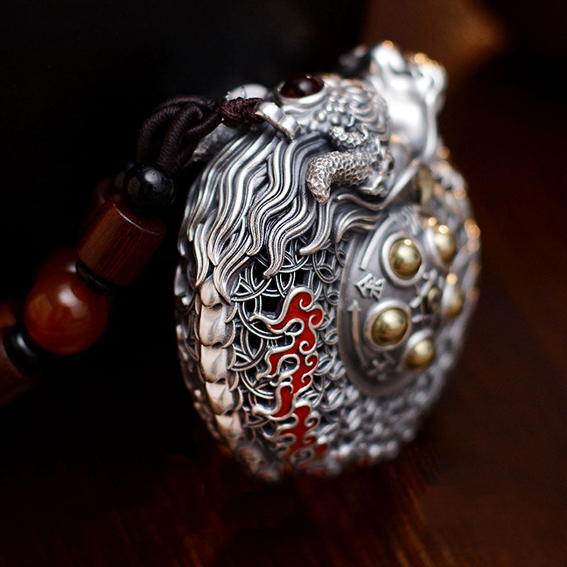 Décoration suspendue Dragon Ball en argent sterling 999 pour la force et l'équilibre