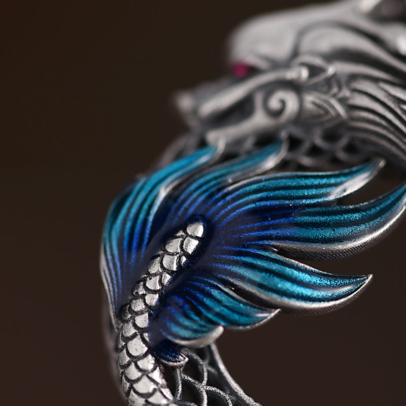 Collier dragon en argent sterling 999 (50 cm) | Succès de bon augure