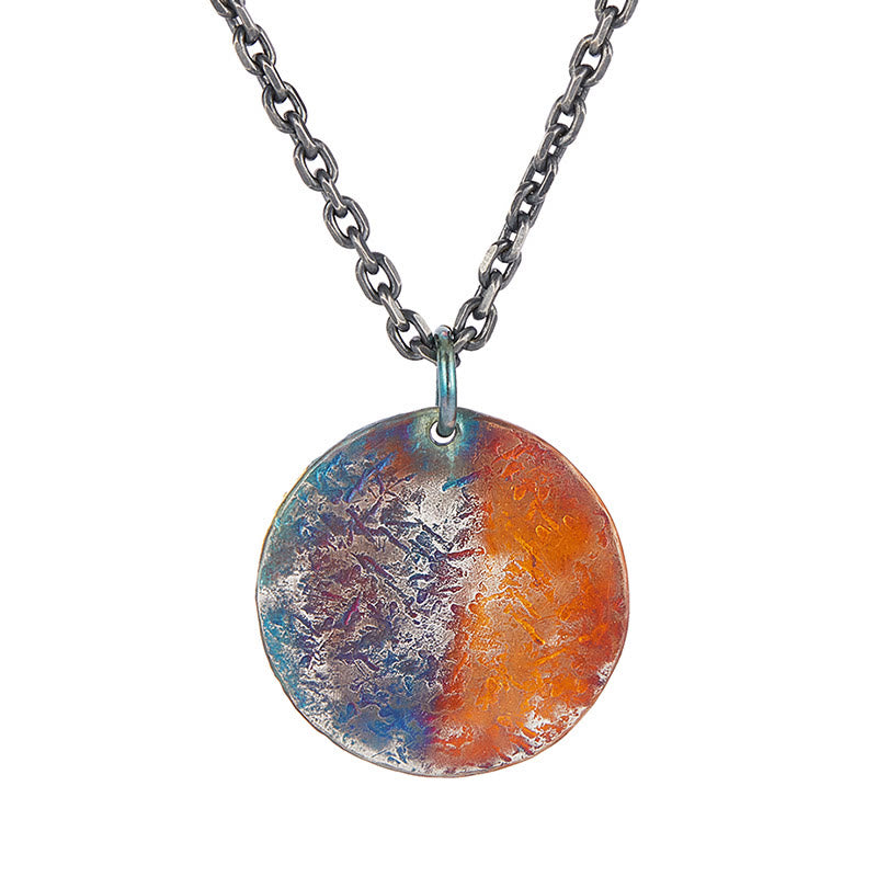 Collier de compassion mi-démon mi-bouddha en argent sterling 999