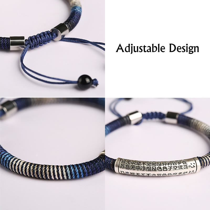Bracelet tressé Sutra du Cœur en argent sterling 999 | Calme et protection