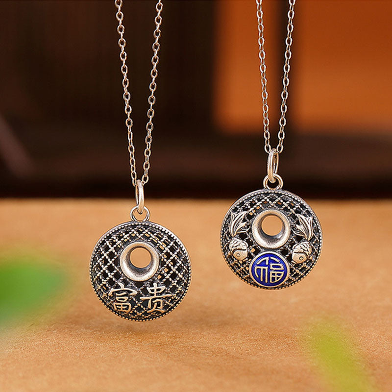 Collier poisson koï en argent sterling 999 pour la richesse et la paix