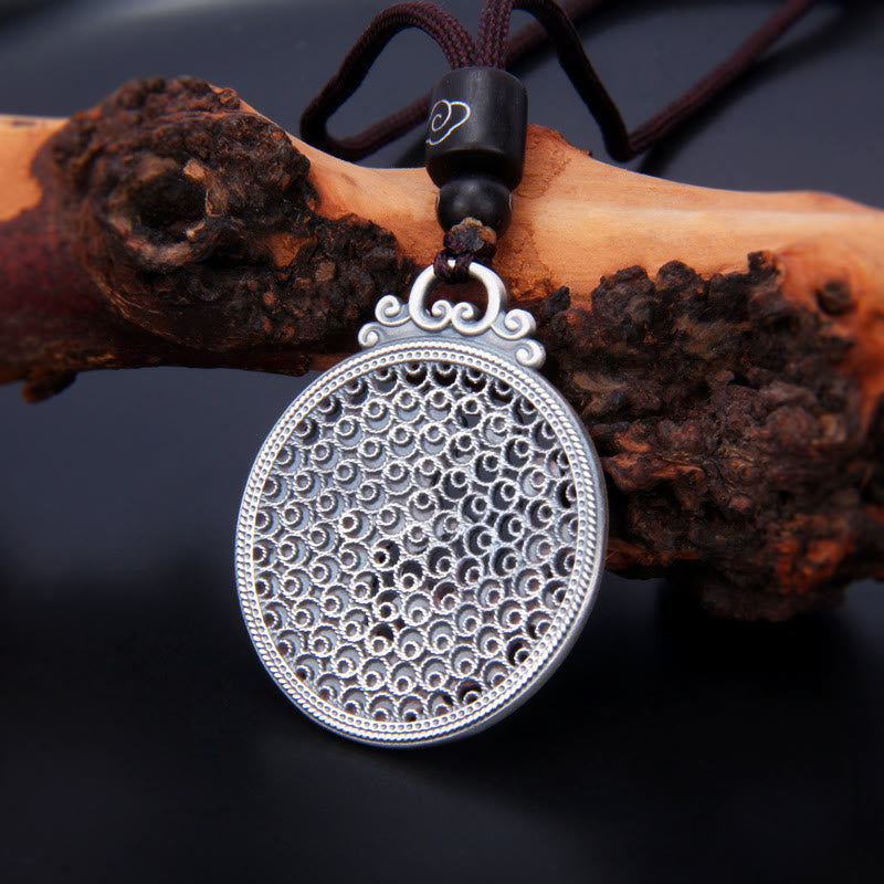 Collier porte-bonheur en argent sterling 999 avec poisson koï et succès