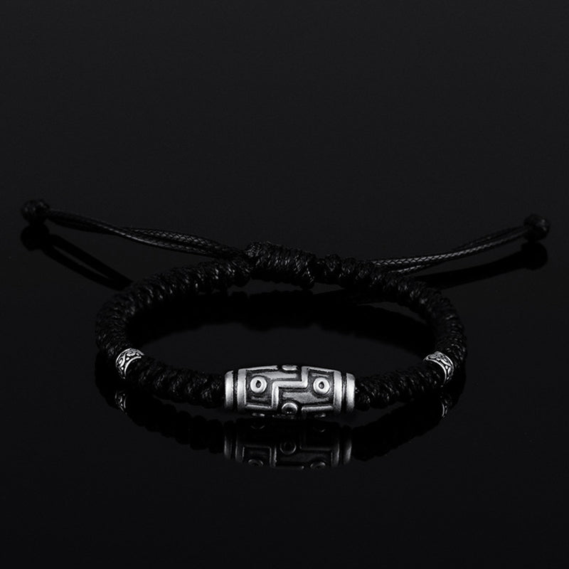 Bracelet de protection spirituelle en argent sterling 999 avec perles dzi à neuf yeux