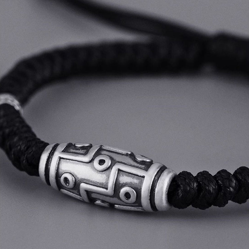 Bracelet de protection spirituelle en argent sterling 999 avec perles dzi à neuf yeux