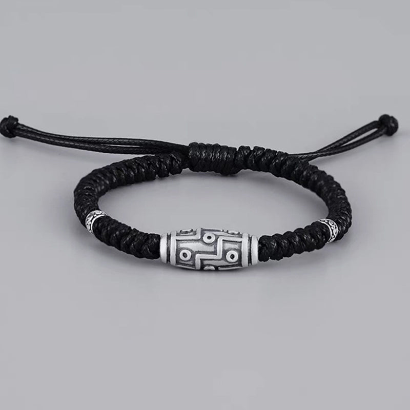 Bracelet de protection spirituelle en argent sterling 999 avec perles dzi à neuf yeux