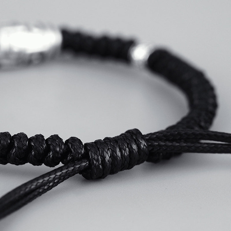 Bracelet de protection spirituelle en argent sterling 999 avec perles dzi à neuf yeux