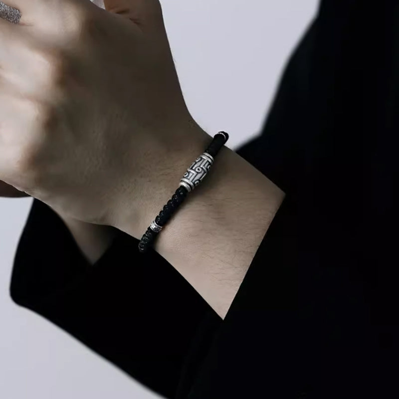 Bracelet de protection spirituelle en argent sterling 999 avec perles dzi à neuf yeux
