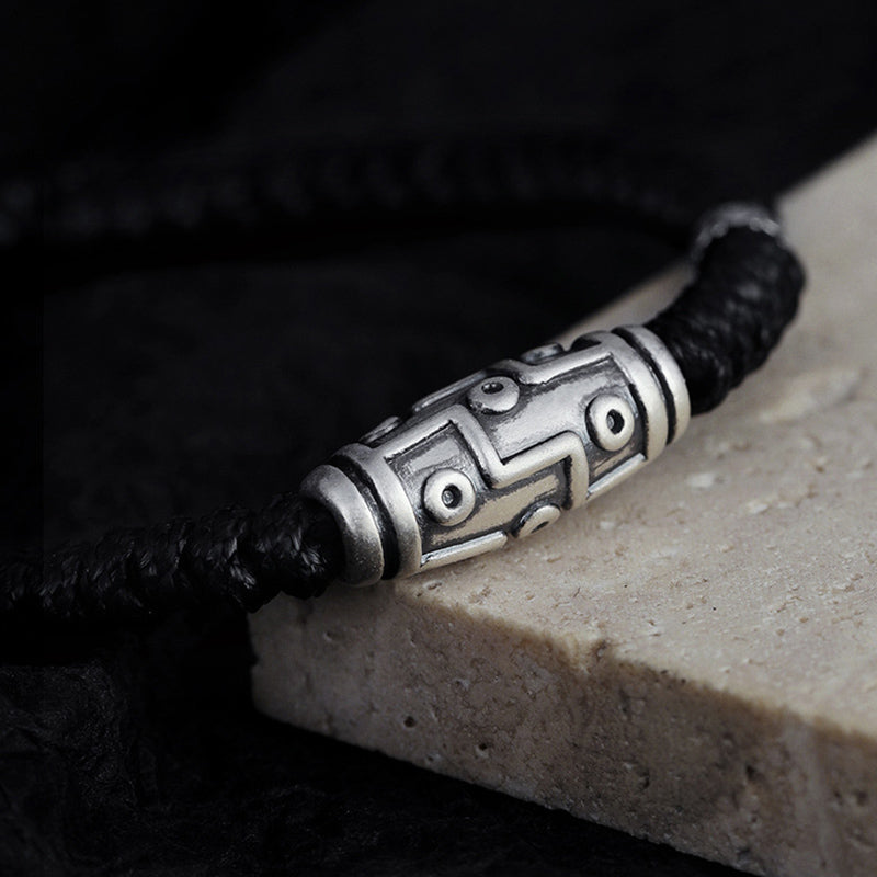 Bracelet de protection spirituelle en argent sterling 999 avec perles dzi à neuf yeux