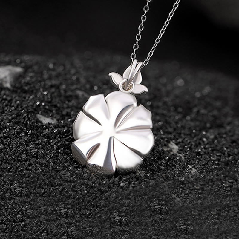 Collier de perles en argent sterling 999 avec pendentif en forme de fleur de pivoine pour la guérison