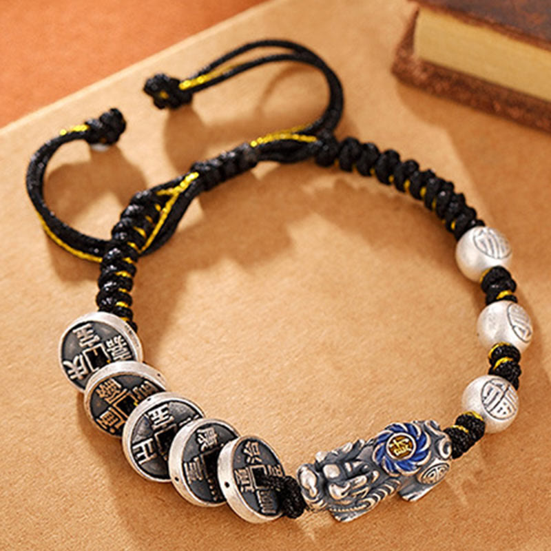 Bracelet Pixiu en argent sterling 999 pour la protection et la chance